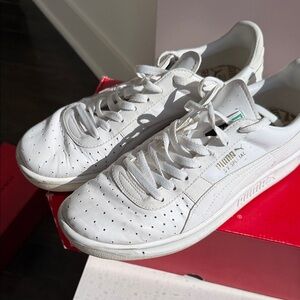 Puma White Perforated Sneakers